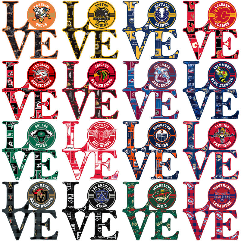 32 Ice Hockey Team Logos: PNG Design Bundle for Sublimation & Crafts