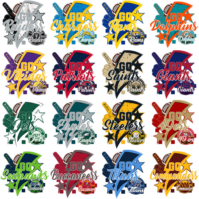 32 Team Bolt Football PNG Designs Bundle: Logos & Graphics for Your Team