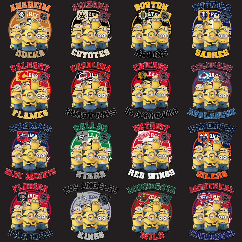 Minion Ice Hockey Team PNG Bundle: 32 Designs