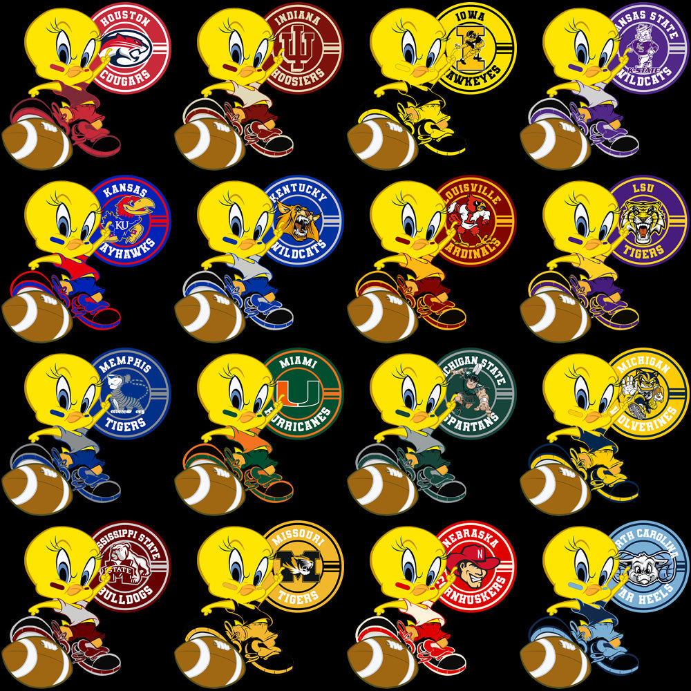 54 NCAA College Football Tweety Bird PNG Designs Bundle