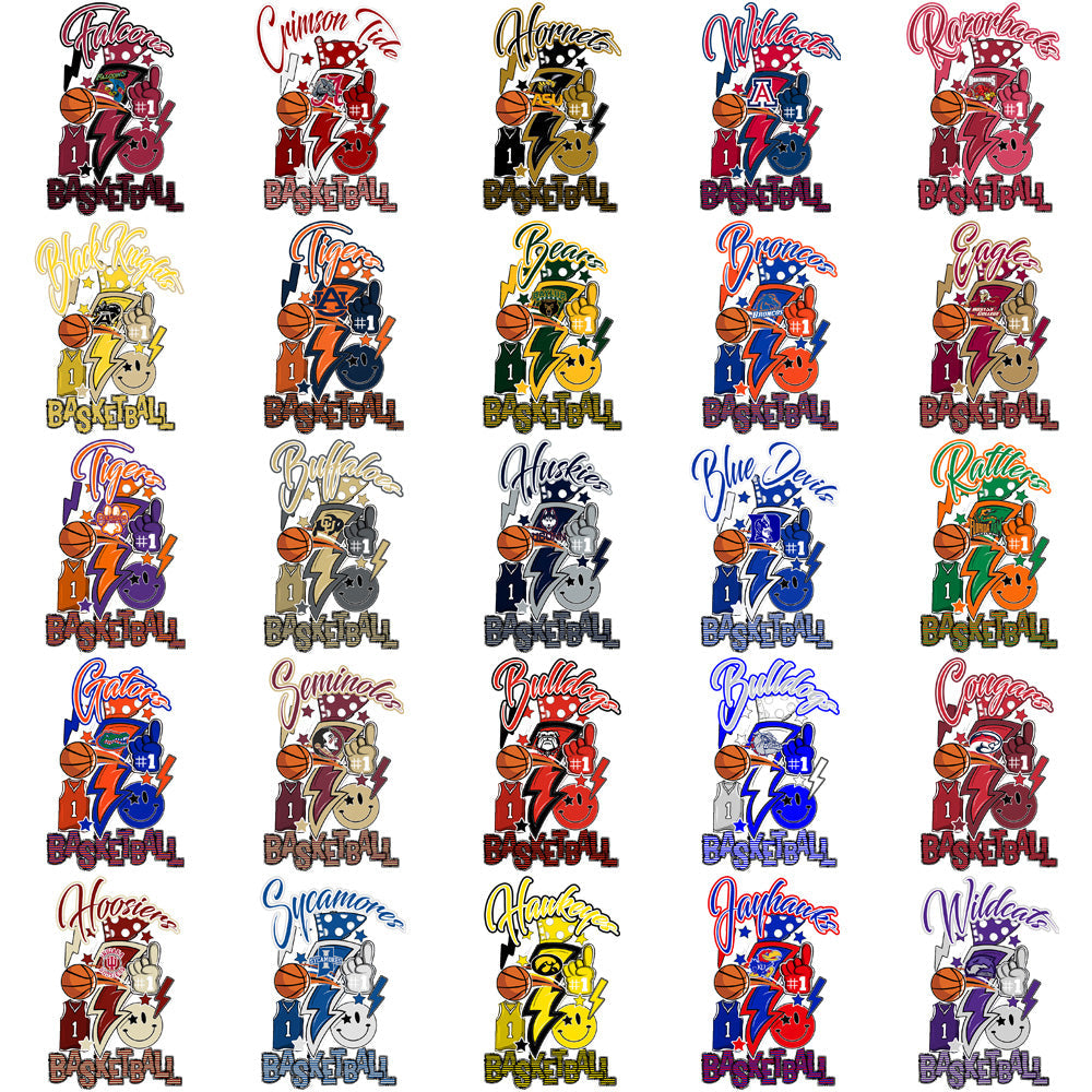 62 NCAA College Basketball Team Bolt PNG Designs Bundle