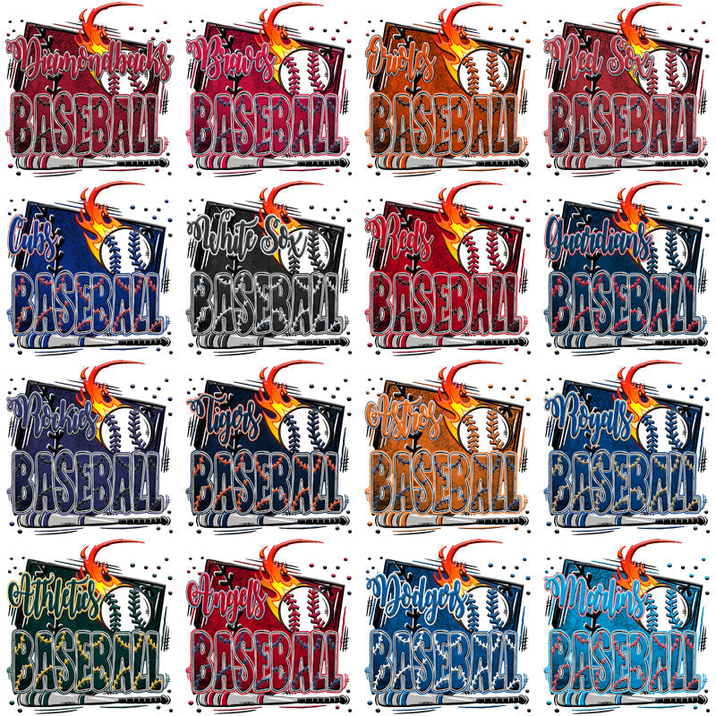 30 Retro Baseball Team Plate Designs: PNG Bundle for Crafts & Merch