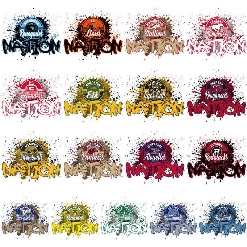 Canada Football Team Nation Designs: 17 PNG Team Logos Bundle