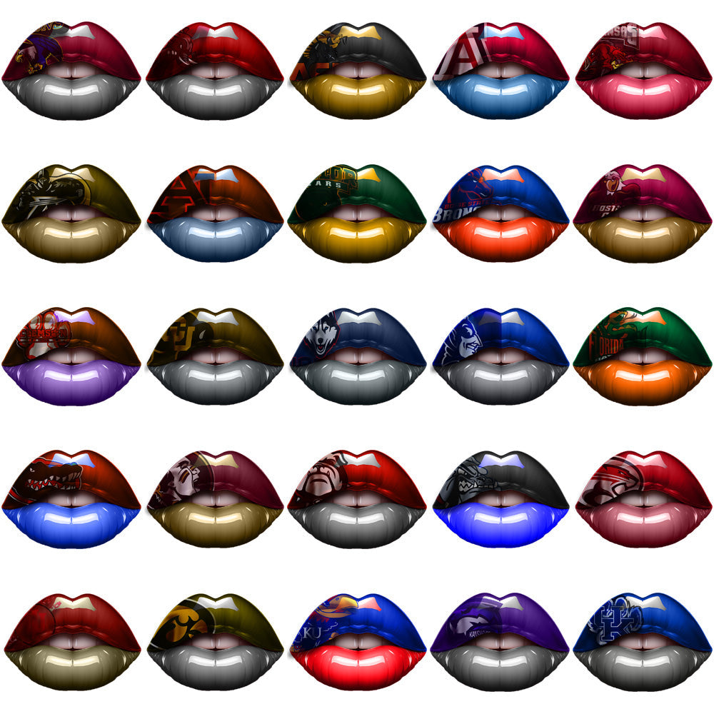 60 NCAA College Team Lips PNG Designs Bundle