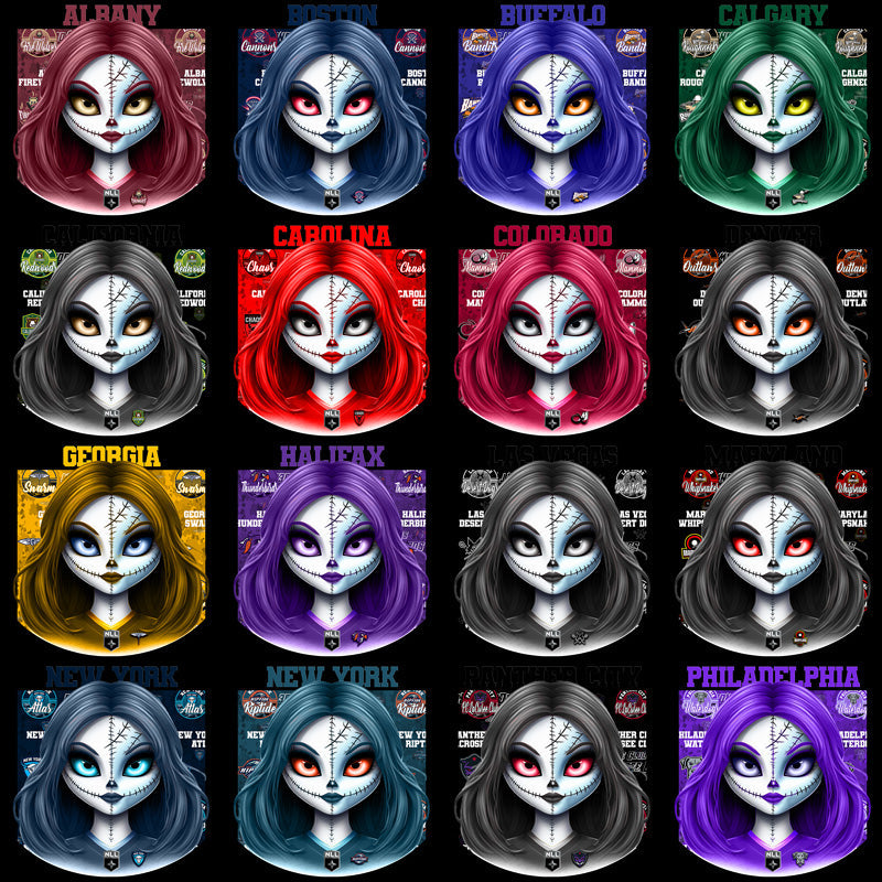 Lacrosse Zombie Girl PNG Bundle: 23 Spooky Designs for League Teams