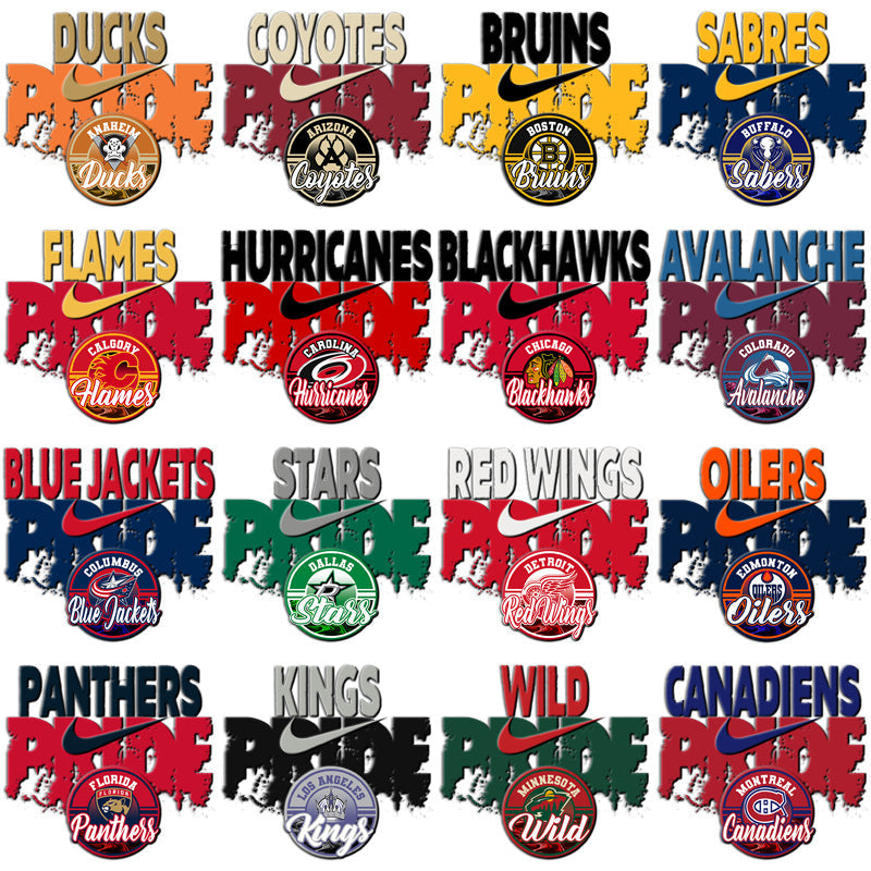 32 NHL Team Pride Nike Ice Hockey PNG Designs Bundle