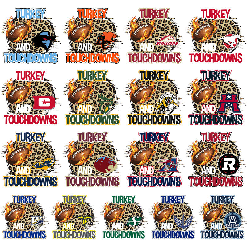 Canada Football Team Turkey Designs PNG Bundle: 17 High-Quality Images