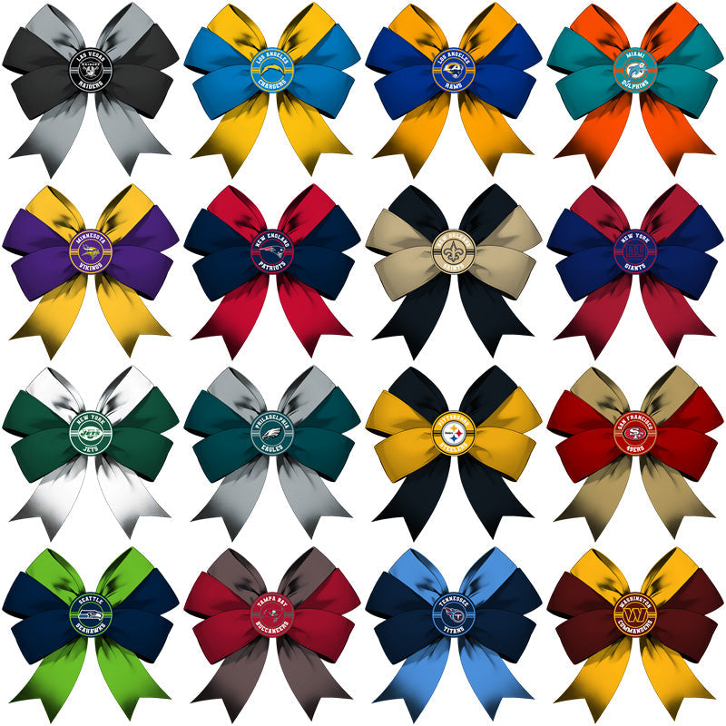 32 NFL Team Bow Designs: PNG Bundle for Cheerleaders & Fans