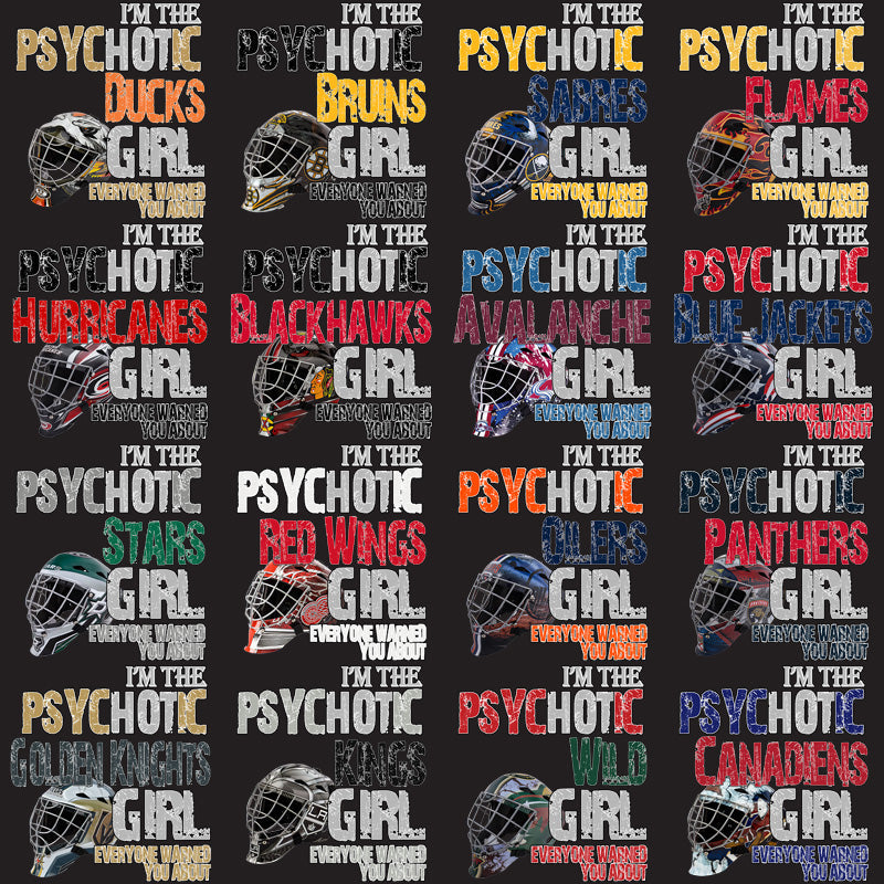 31 Ice Hockey Team PNG Designs: Psycho Girl Bundle for Creatives