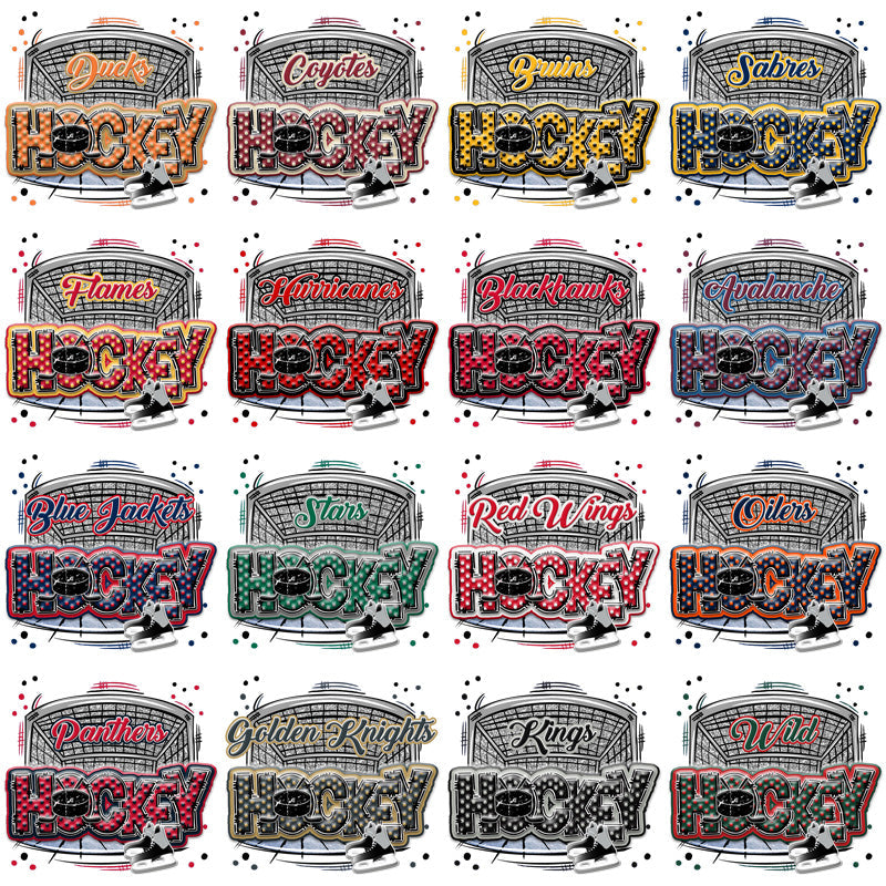 32 Retro Ice Hockey Goal PNG Designs: Team Graphics Bundle