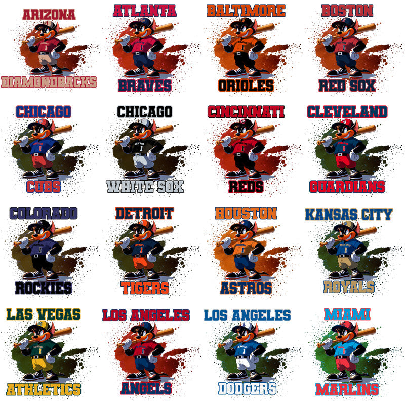 30 MLB Team Tasmanian Devil PNGs: Baseball Mascot Bundle