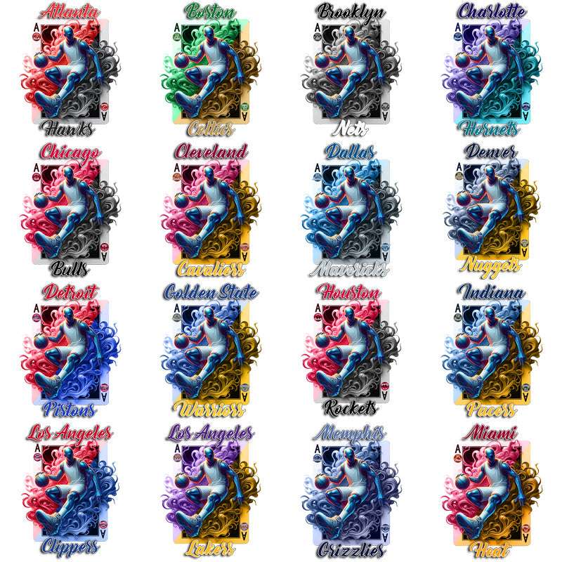 30 Basketball Teams Playing Card Designs Bundle PNG