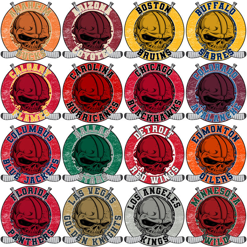 32 Premium Ice Hockey Skull Logo PNG Designs Bundle