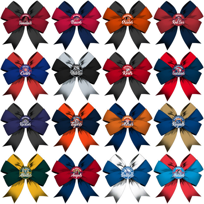 30 MLB Team Logo Bow Designs: PNG Bundle for Crafts & Cheer