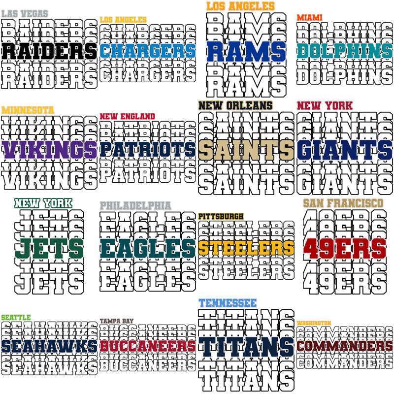 32 NFL Team Logos: High-Resolution PNG Bundle for Design Projects