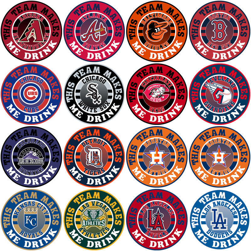30 MLB Team Drinking Designs PNG Bundle: Baseball Fan Must-Have