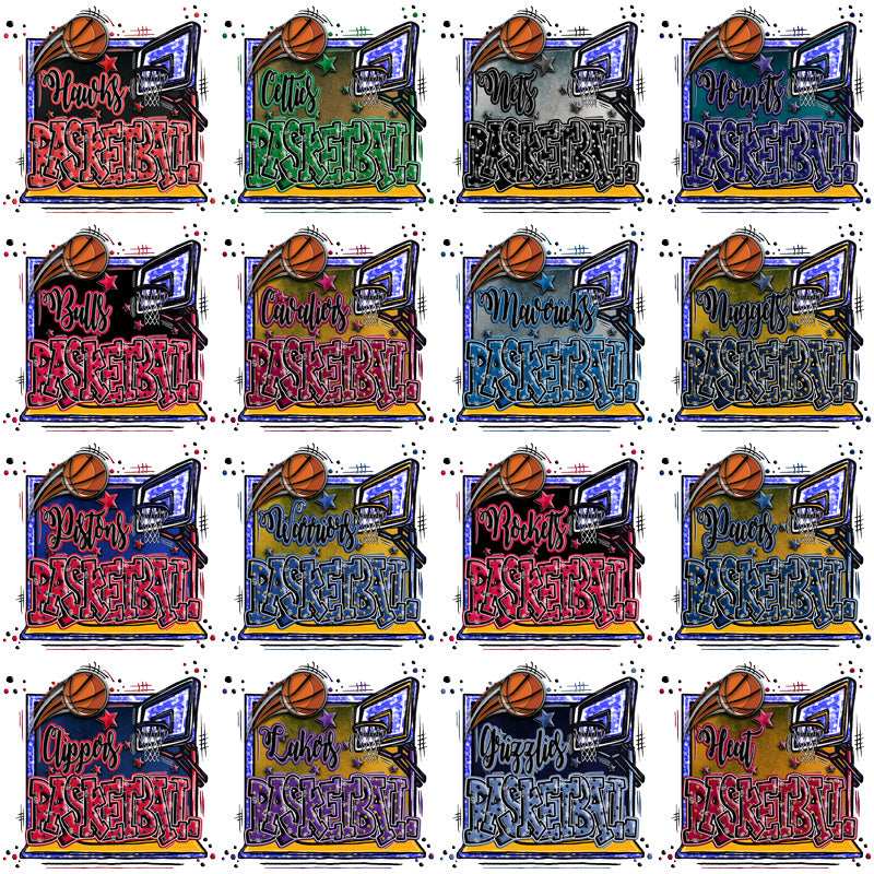30 Basketball Teams Retro Basketball Designs Bundle PNG