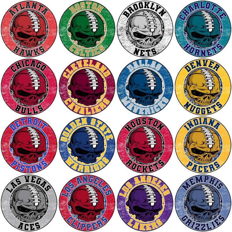 30 Basketball Teams Skull Logo Designs Bundle PNG