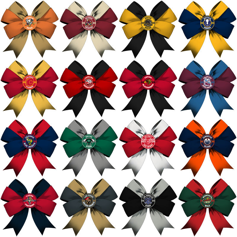 32 Ice Hockey Team Bow PNG Designs Bundle: Instant Download