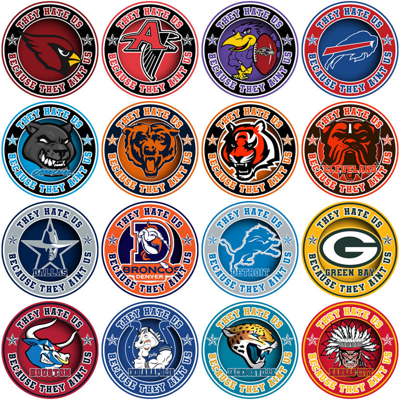 32 Hate-Us Football Team Logos: PNG Circle Bundle