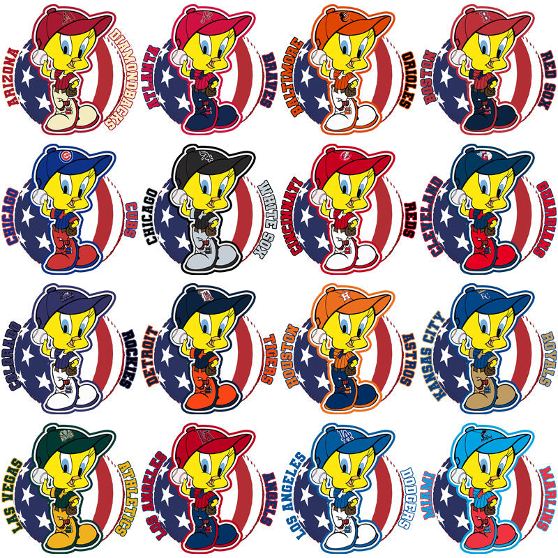 30 MLB Team Tweety Bird PNG Bundle: Baseball Mascot Designs