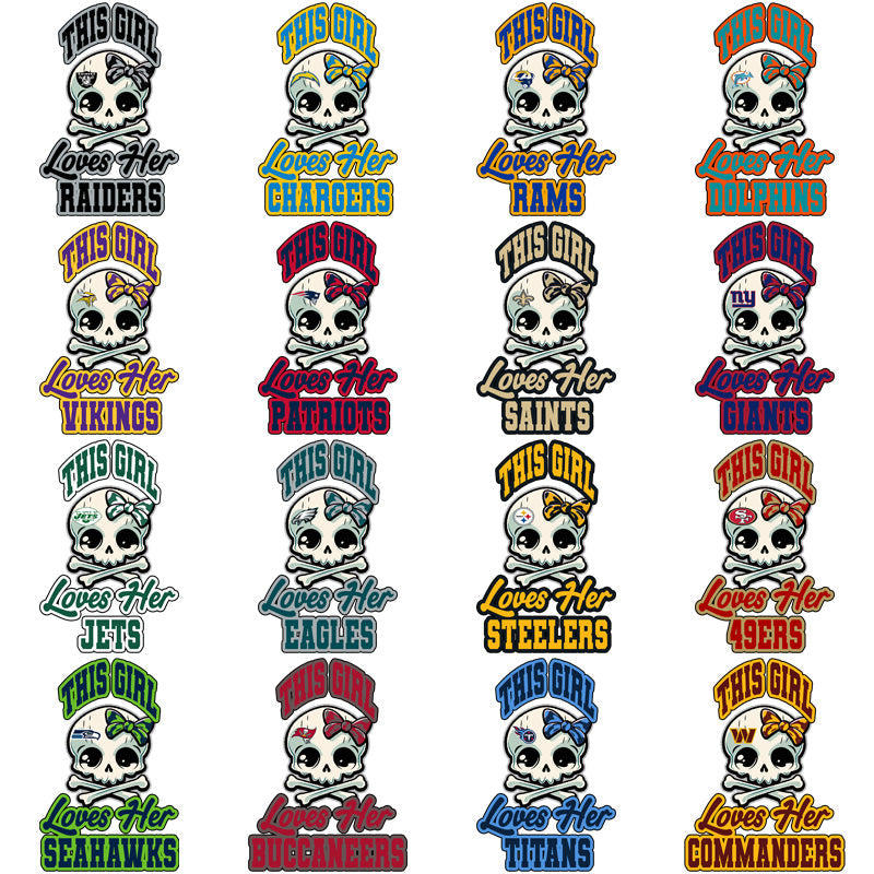 32 NFL Team Girl Power PNG Designs Bundle: Football Fanatic Must-Have