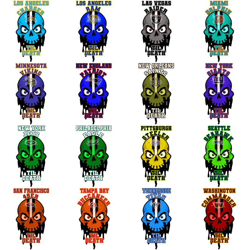 32 NFL Team Logos: PNG Bundle for Death-themed Designs