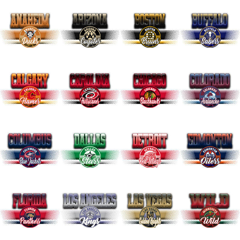 32 Premium Ice Hockey Team Stripe Designs: PNG Bundle