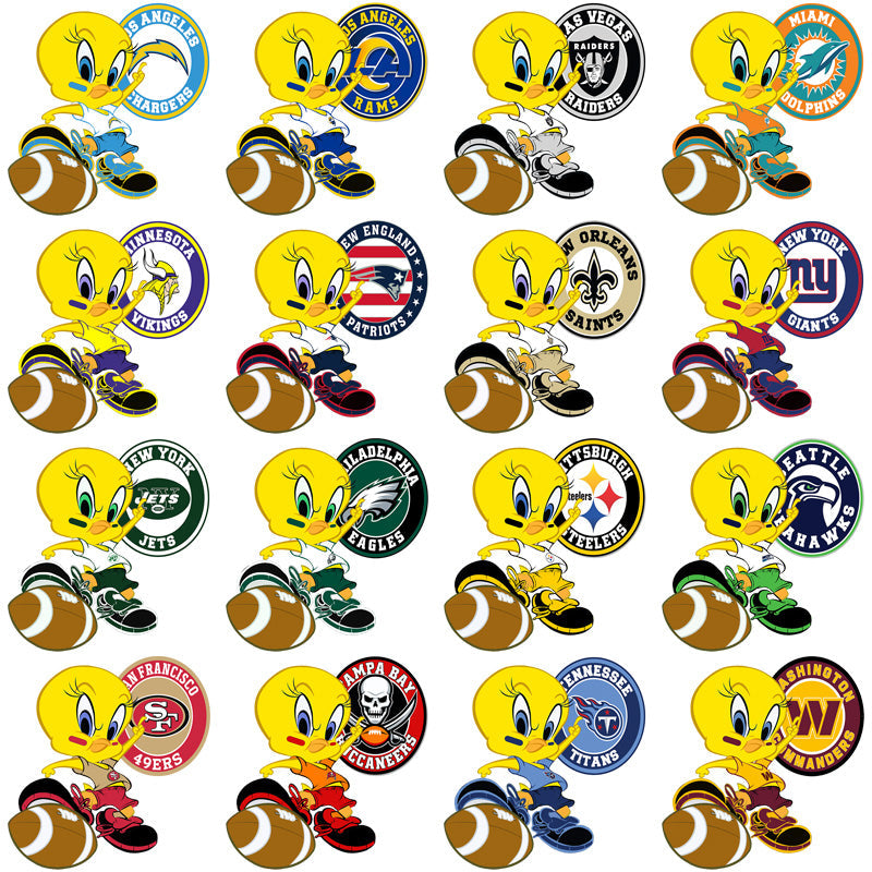 32 NFL Team Tweety Bird PNG Designs Bundle: Mascot Graphics
