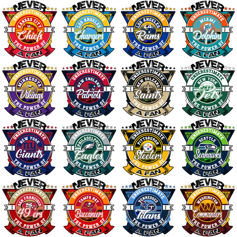 32 Underrated NFL Team Fan Designs: PNG Bundle