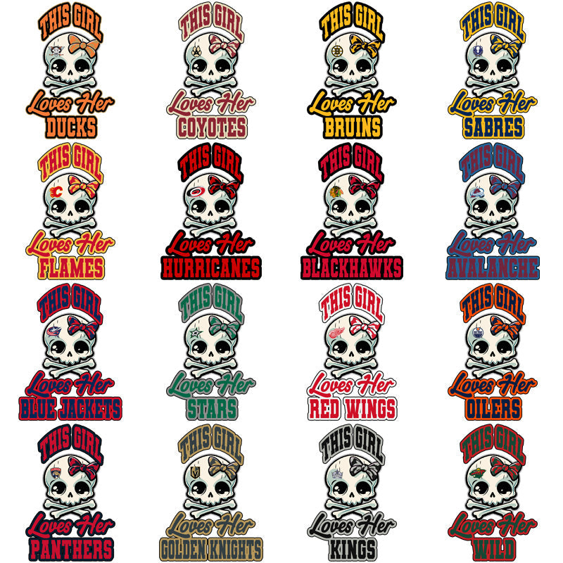 32 Ice Hockey Team PNG Designs: Girl Power Bundle