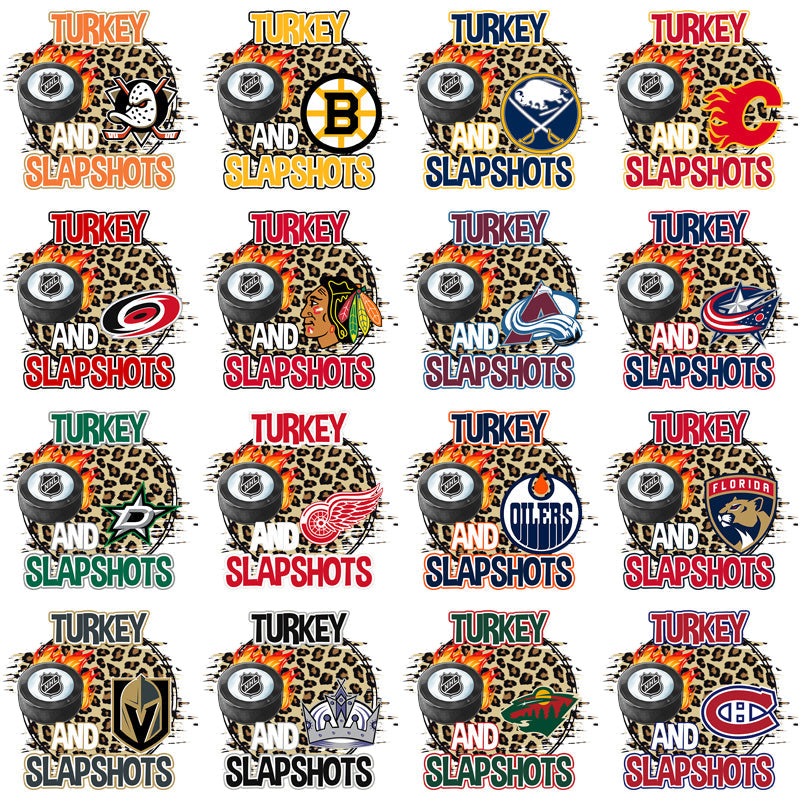 32 Turkey Ice Hockey Team Designs: PNG Bundle for Sublimation
