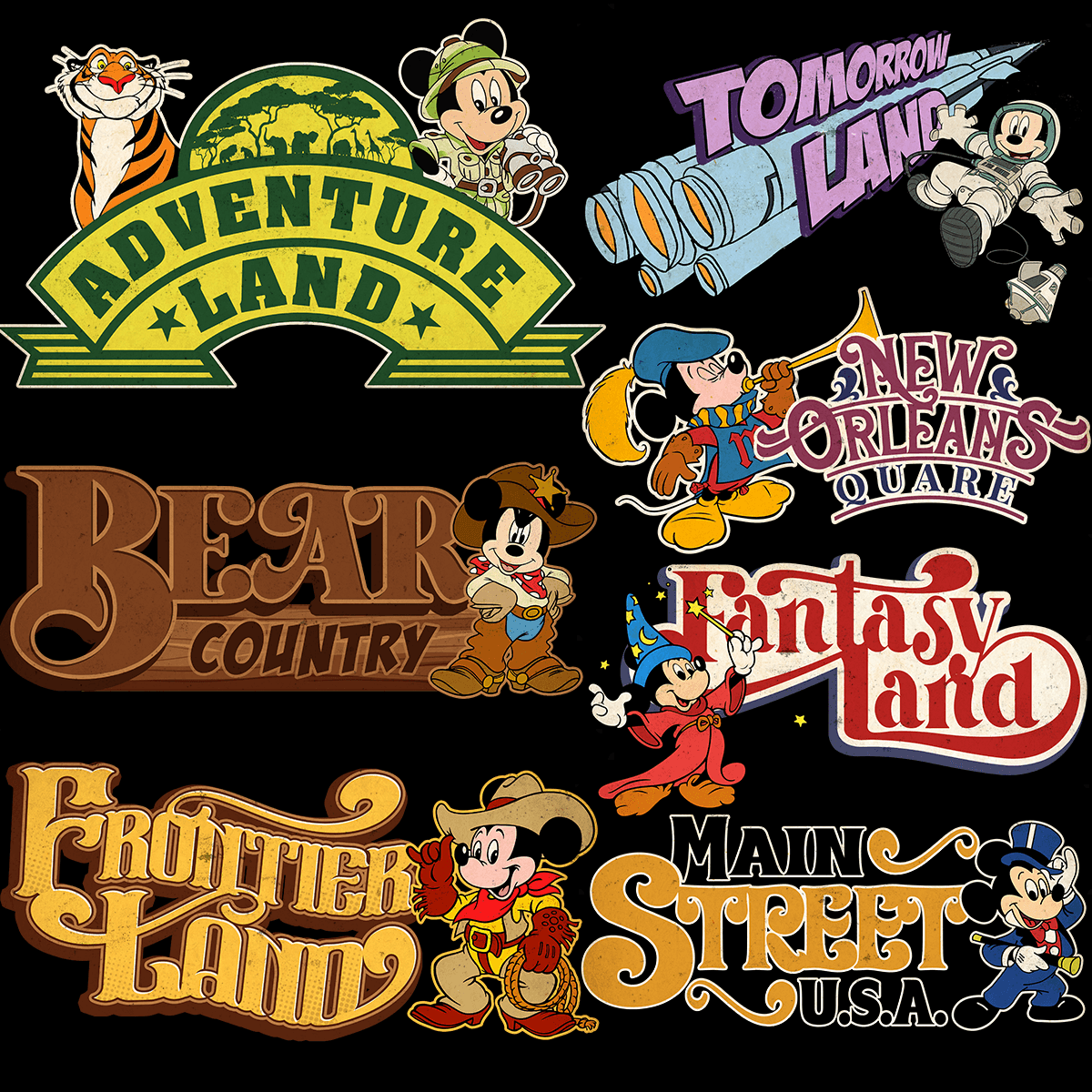 7 Cartoon Mouse Park PNGs: Adorable Landscape Designs Bundle