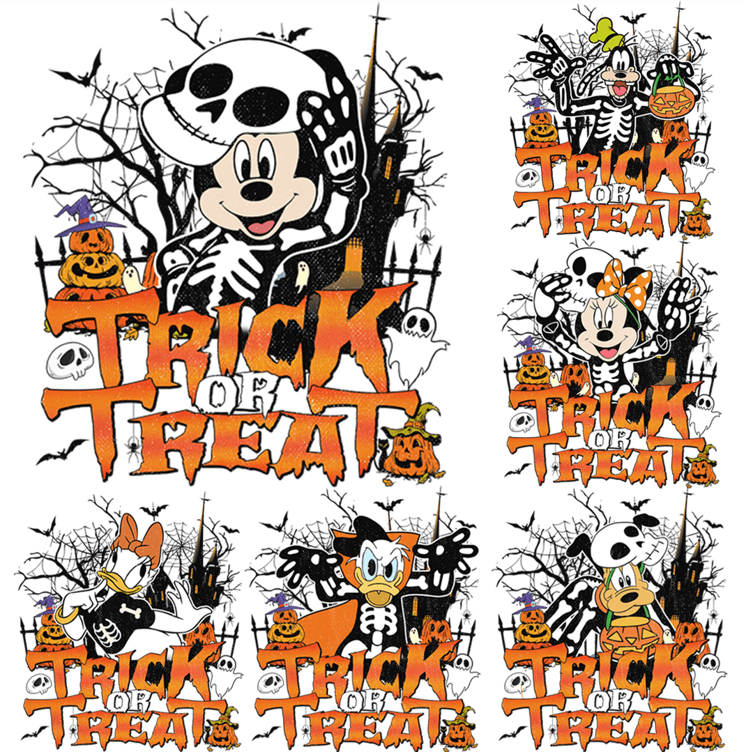 Halloween Mouse Trick-or-Treat Cartoon PNG Bundle: 6 Adorable Designs