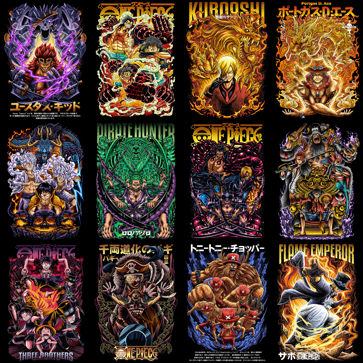 24 High-Quality One Piece V5 PNG Designs Bundle