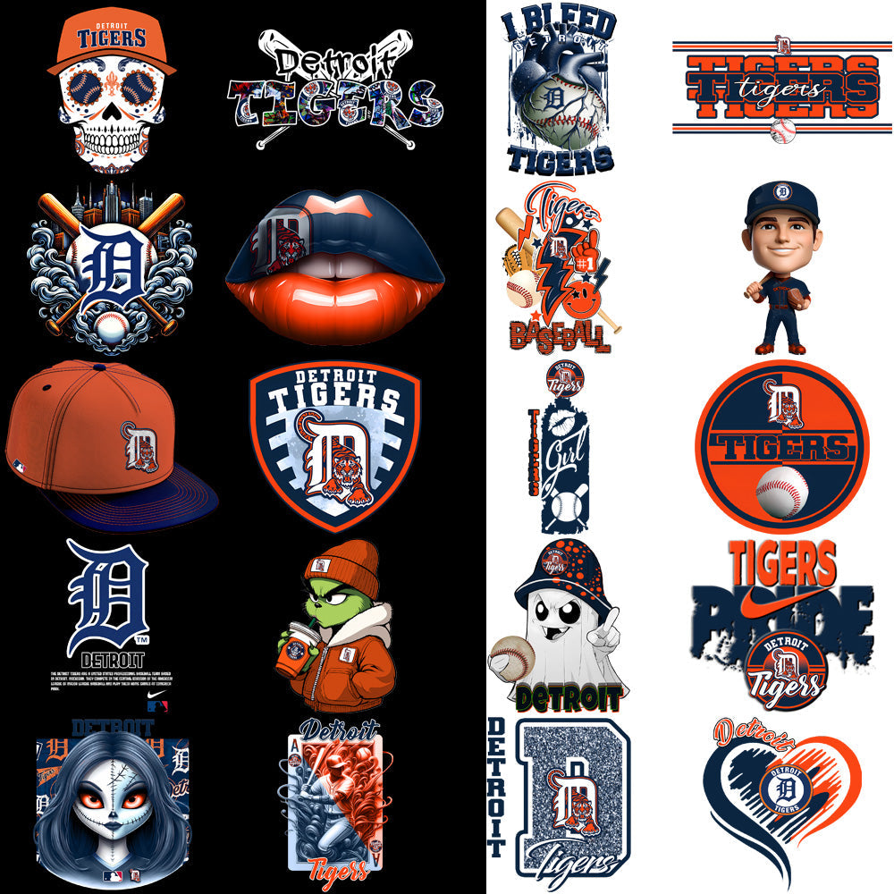Detroit Tigers Baseball PNG Bundle: 66 Designs for Your Projects