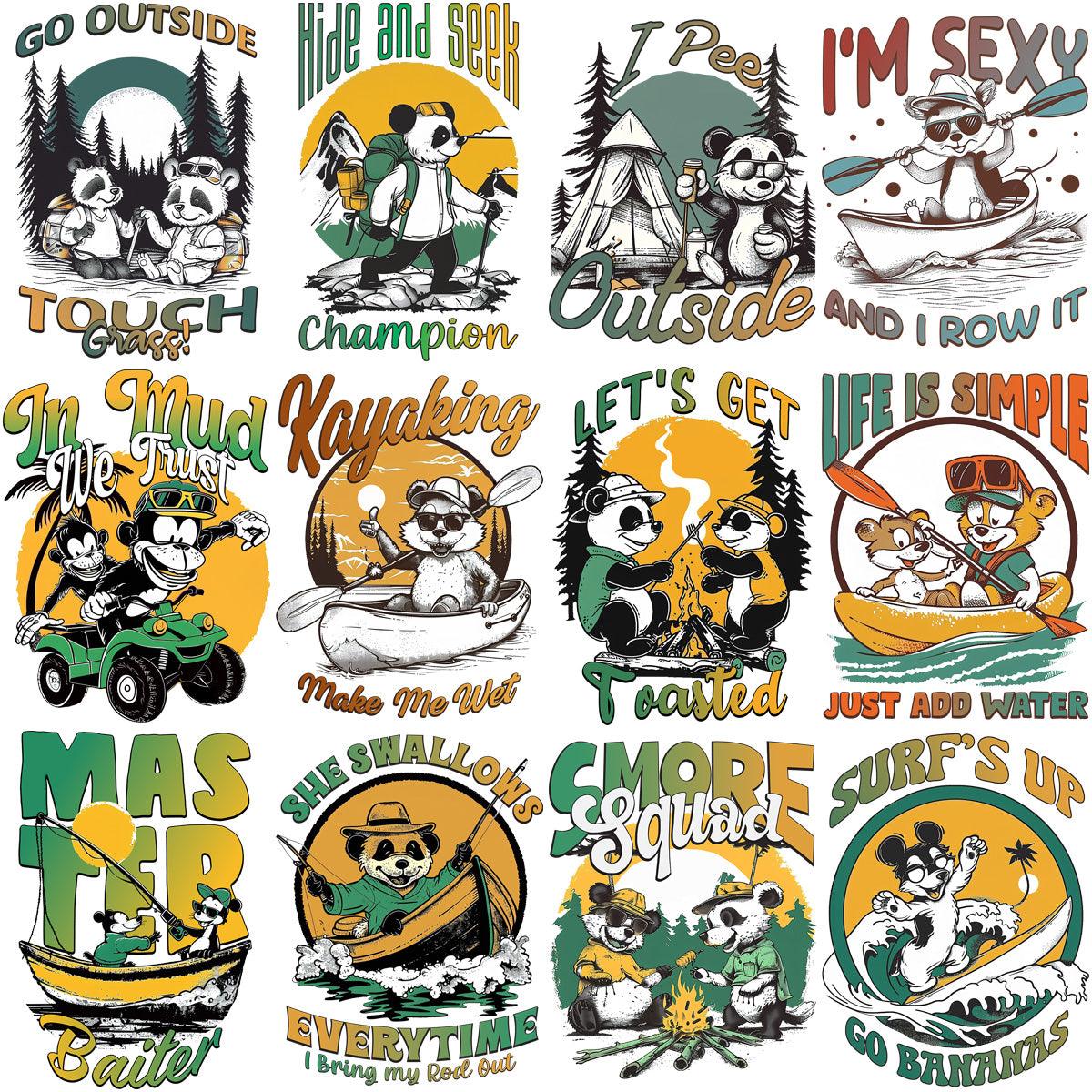 Summer Hiking Animals PNG Bundle: 14 Adventure Designs