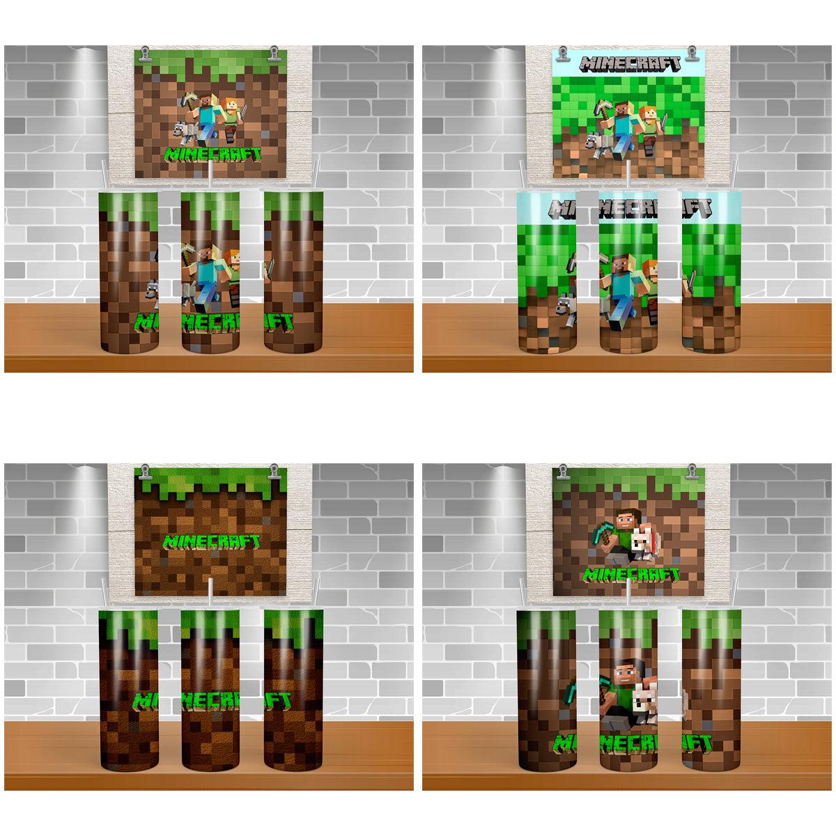 Minecraft Tumbler Wraps: 6 JPG Designs Bundle for Gamers
