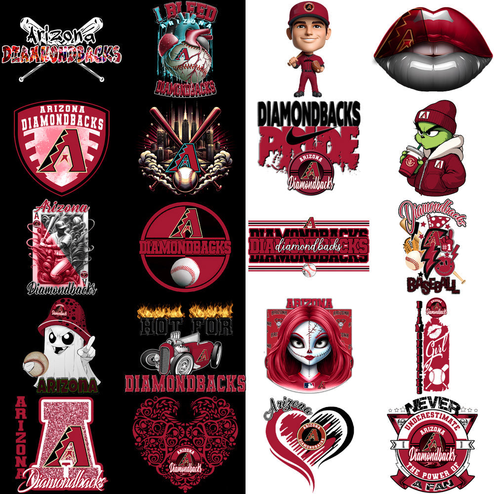 64 Arizona Diamondbacks PNG Baseball Designs Bundle: High-Quality Graphics