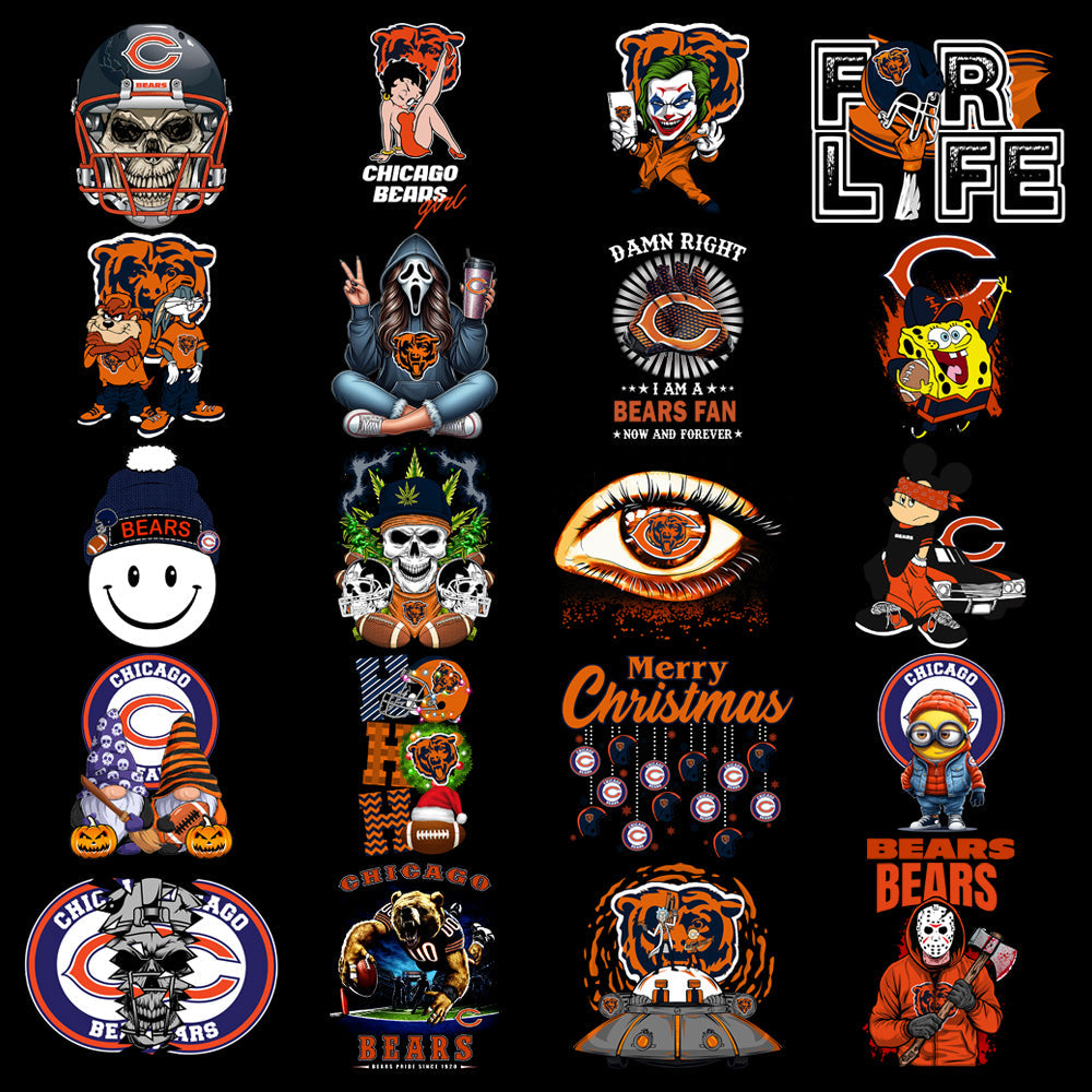 Chicago Bears Football PNG Designs Bundle: 49 Pro V1 Graphics
