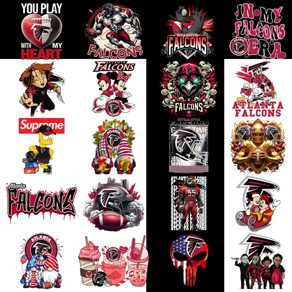 Atlanta Falcons PNG Football Designs Bundle: 48 High-Quality Vectors