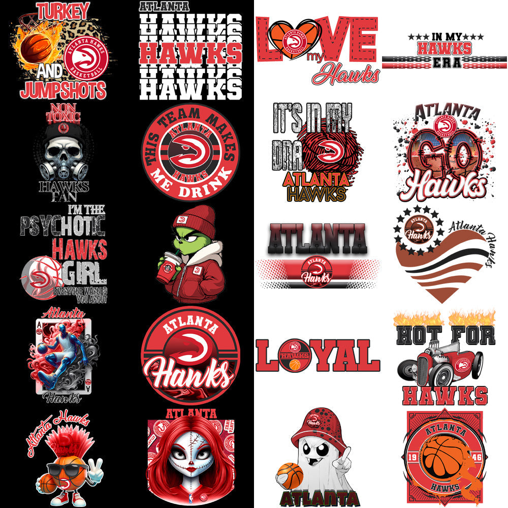 Atlanta Hawks PNG Bundle: 56 Basketball Designs for Your Projects