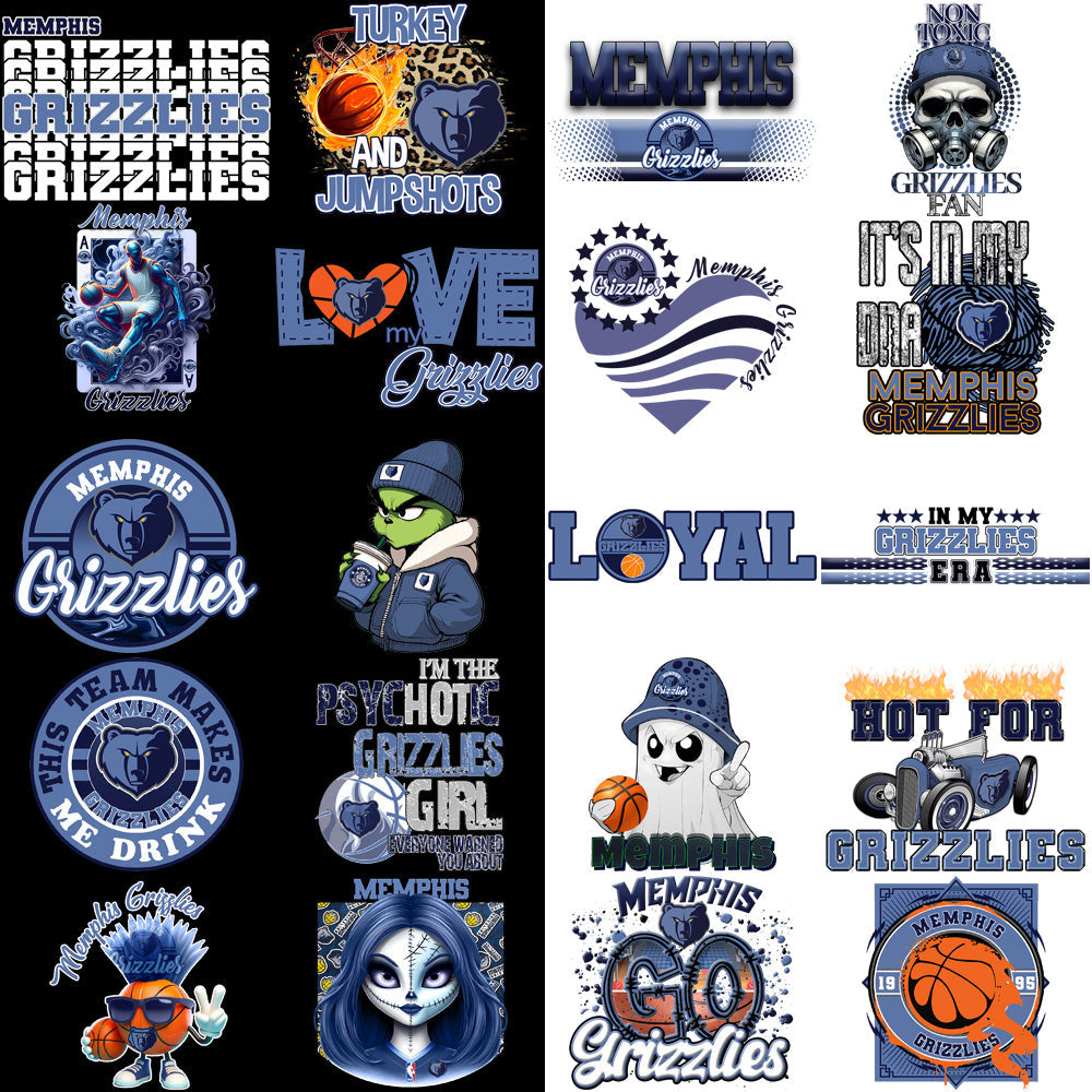 Memphis Grizzlies PNG Bundle: 56 Basketball Designs for Your Projects