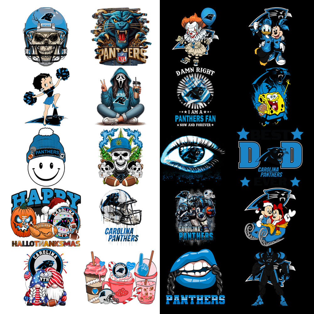 Carolina Panthers PNG Football Designs Bundle: 47 V1 Graphics