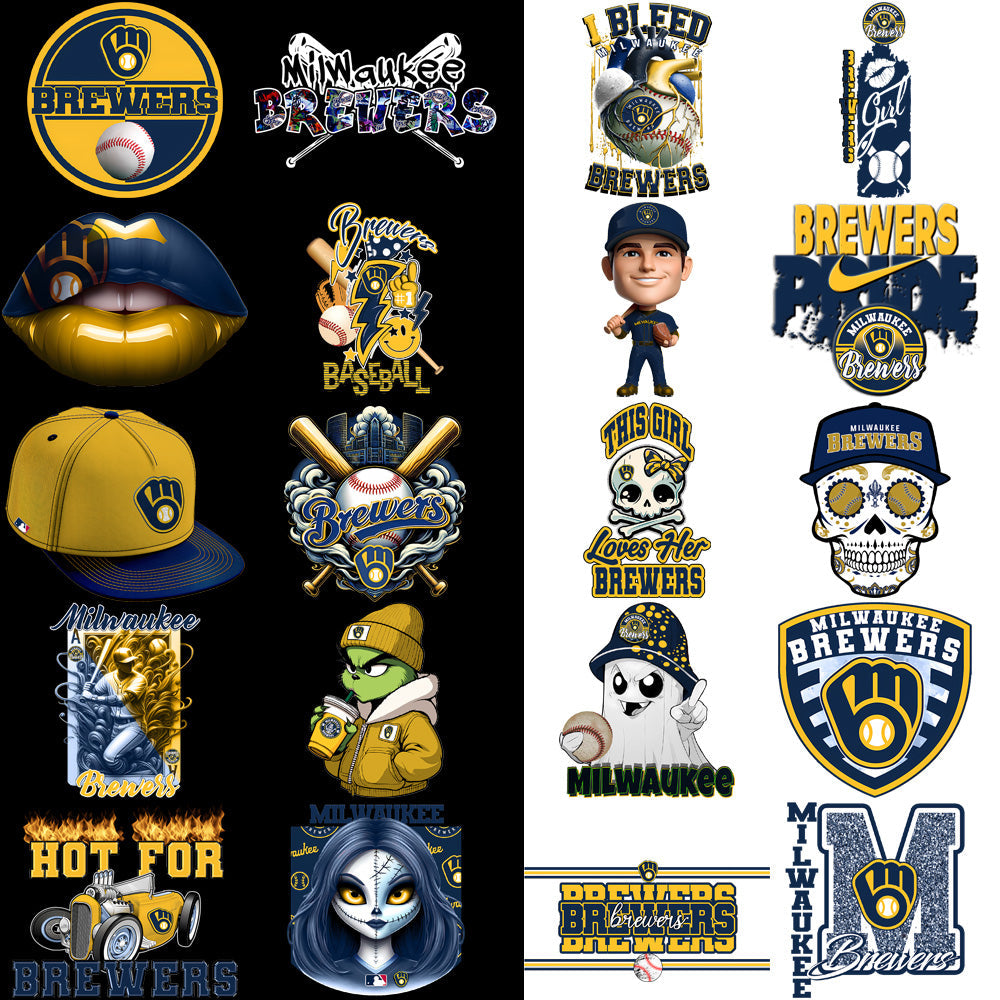 Milwaukee Brewers Baseball PNG Bundle: 67 Designs for Your Projects