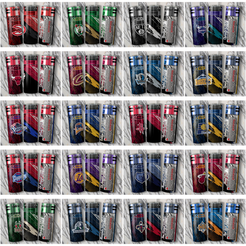 30 Basketball Team BIC Lighter Tumbler Wraps: JPG Bundle Download
