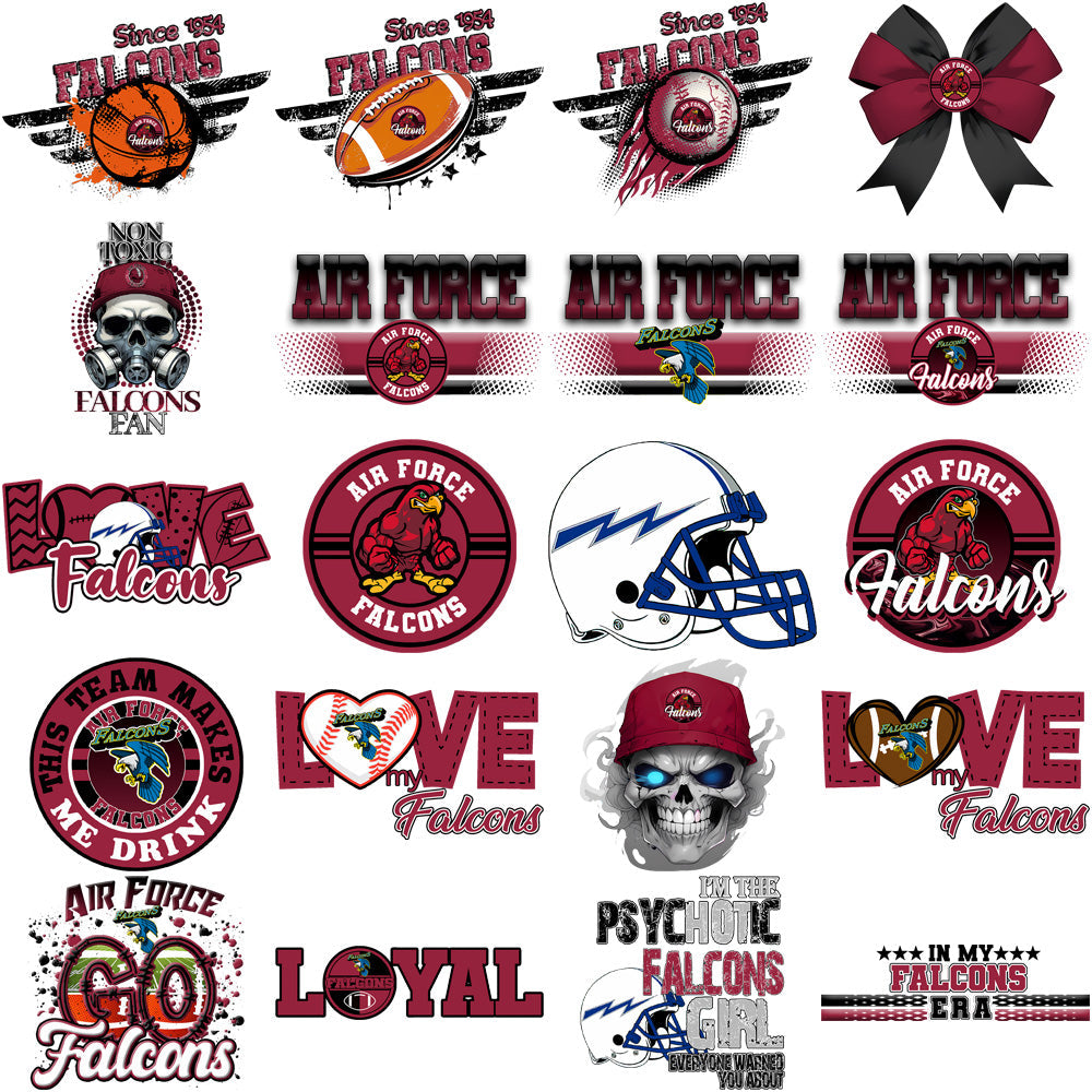 70 High-Quality Air Force Falcons PNG Designs Bundle: Graphics for Military Fans
