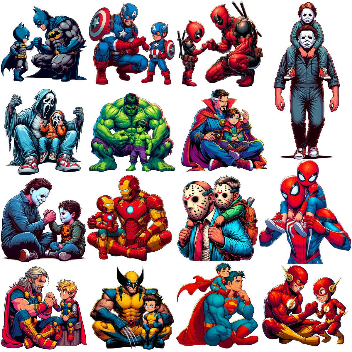 70+ Superhero Dad Father's Day PNG Designs Bundle: Download Now!