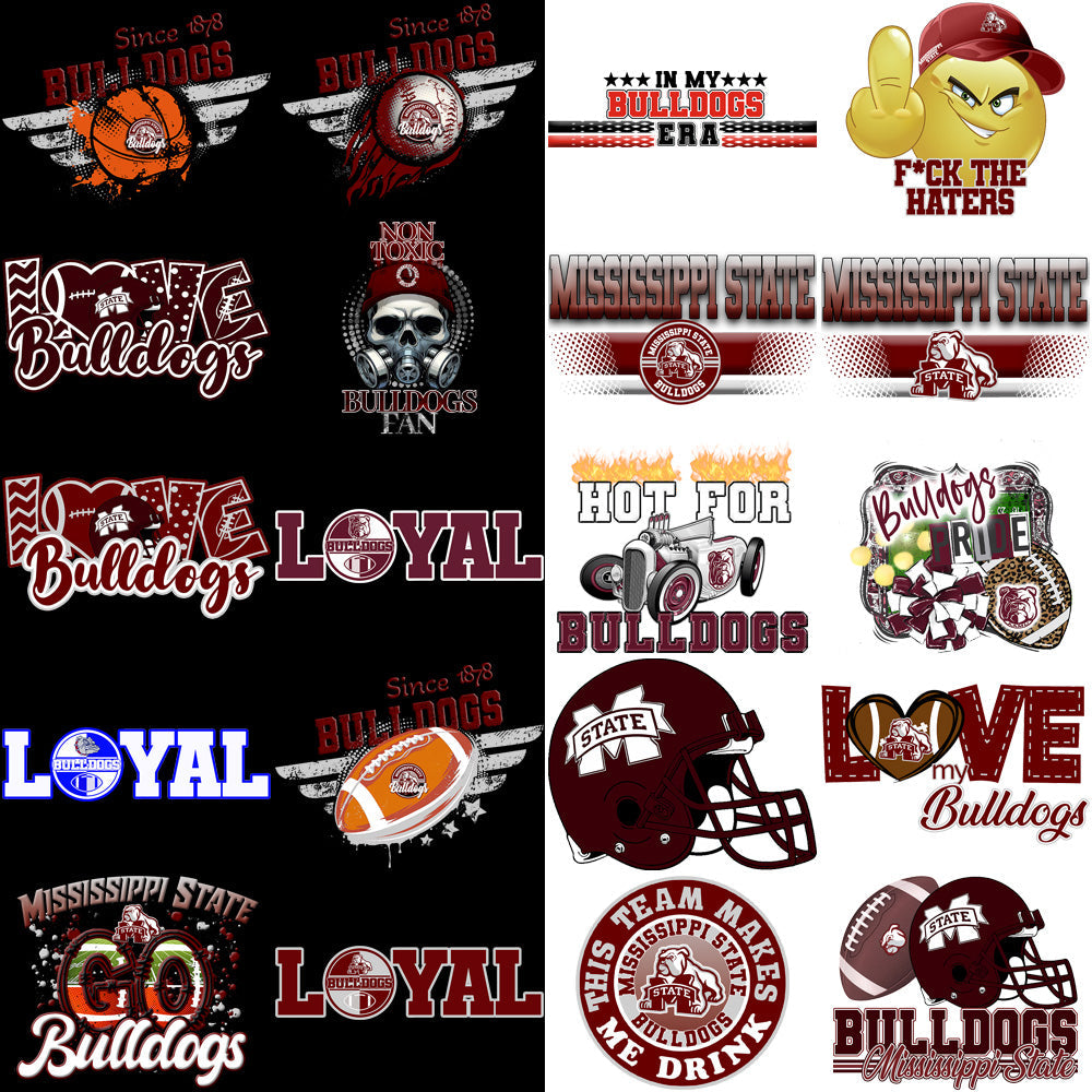97 Mississippi State Bulldogs PNG Designs: Mascot Bundle for Crafts & More