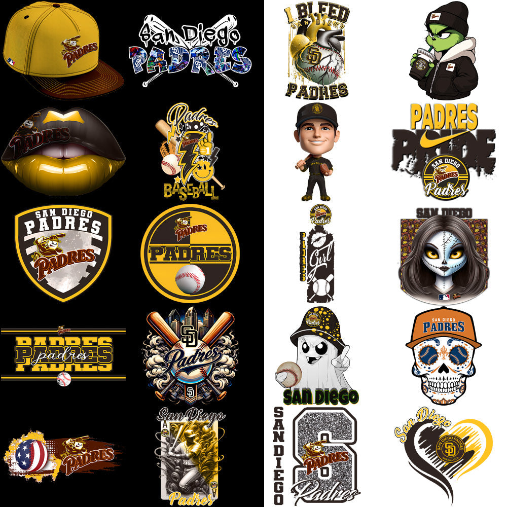 61 San Diego Padres PNG Baseball Designs Bundle: Graphics & Logos